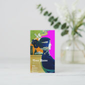 DIVA IN BLAUW MONOGRAM Beauty Salon, Makeup Artist Visitekaartje (Staand voorkant)