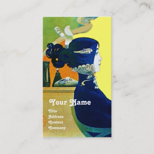 DIVA IN BLAUW MONOGRAM Beauty Salon, Makeup Artist Visitekaartje (Voorkant)