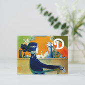 DIVA IN BLAUW MONOGRAM BRIEFKAART (Staand voorkant)
