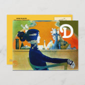 DIVA IN BLAUW MONOGRAM BRIEFKAART (Voorkant / Achterkant)