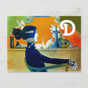 DIVA IN BLAUW MONOGRAM BRIEFKAART