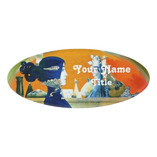 DIVA IN BLAUWE/HAARBEAUTY-MODE NAAMBADGE (Voorkant)