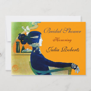 DIVA IN BLAUWE MONOGRAM VRIJGEZELLENFEEST PARTIJ KAART