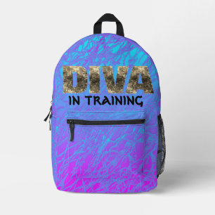 Diva in Training Blauw Roze Gouden Rugzak NO Sequi