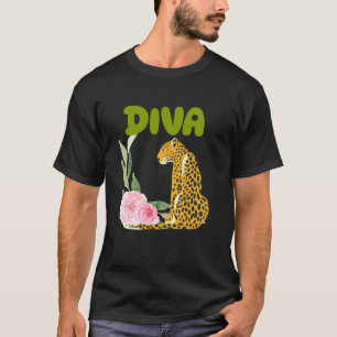 DIVA Luipaard Panter Kat Dieren Cadeaus,Diva T-shi T-shirt