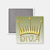 Diva magnet in goud AH2010 Magneet (Voorkant / Achterkant)