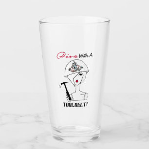 "Diva met werktuiggordel" Glas