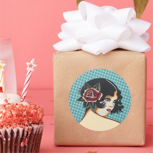 Diva Mode Sticker - Blauwe Stippen (Feest)