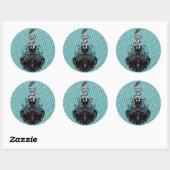 Diva Mode Sticker - Blauwe Stippen (Vel)