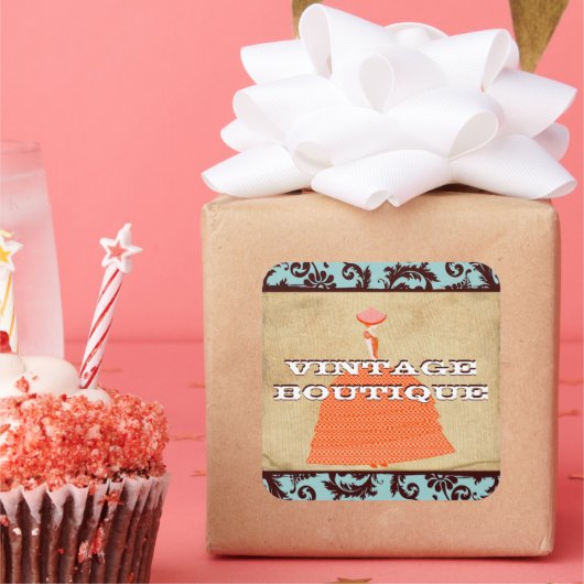 Diva Mode Sticker Oranje Retro Stippen (Feest)