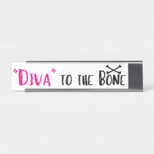 "DIVA" naar het bot! Bureau Naambordje (Voorkant)