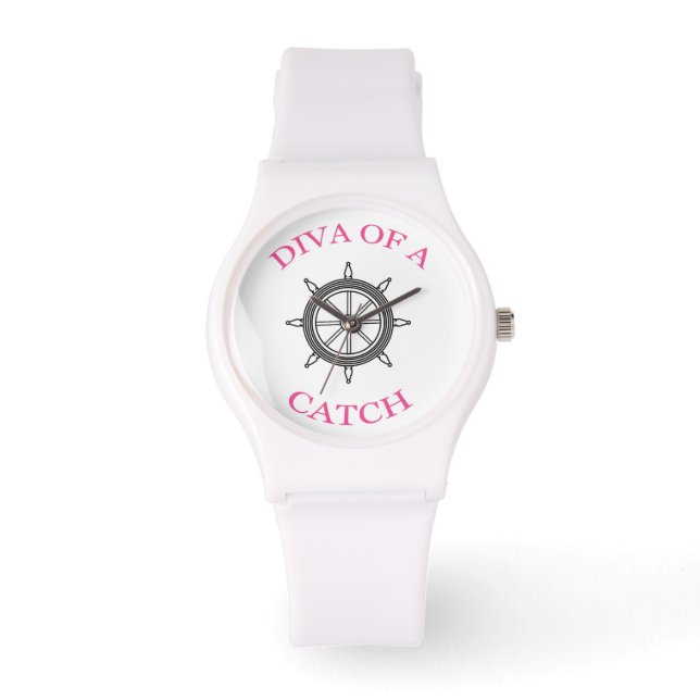 "Diva of a Catch" Nautical Wristwatch Horloge (Voorkant)