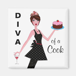 "Diva of a Cook" Magnets Magneet