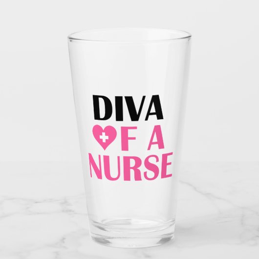 "Diva of a Nurse" Glas (Voorkant)