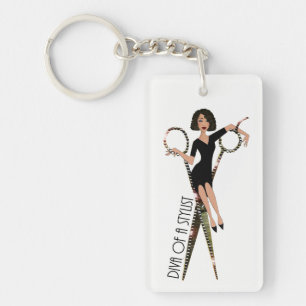 Diva of a Stylist (African American) Sleutelhanger
