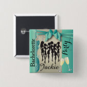 Diva Party Girls Vierkante Button 5,1 Cm (Voorkant /achterkant)