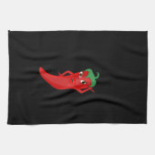 Diva Poivre Chaud Rouge Sur Serviette Noire (Horizontal)