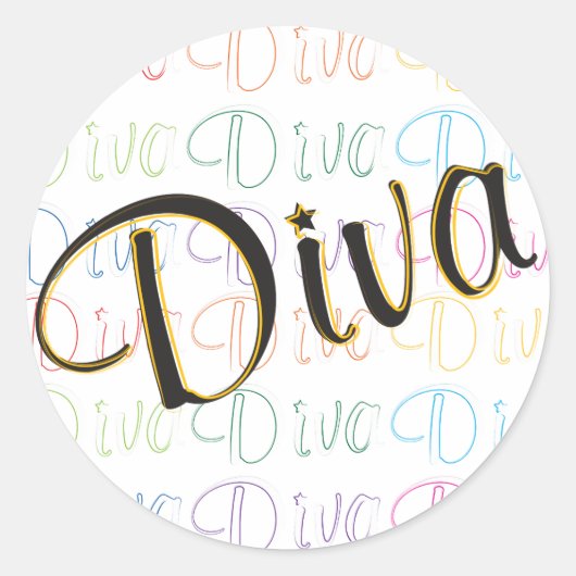 Diva Ronde Sticker (Voorkant)