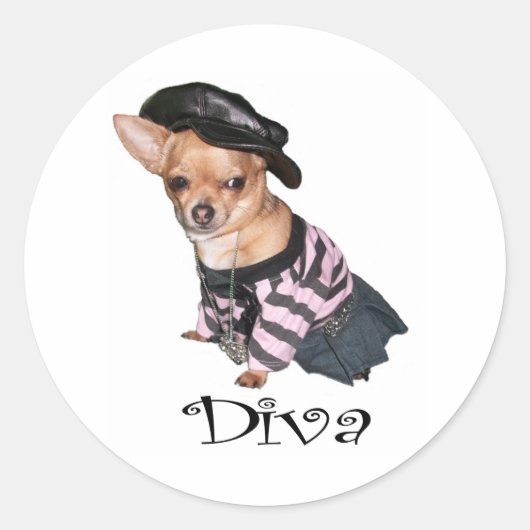 Diva Ronde Sticker (Voorkant)
