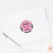Diva Roze Zebra Zwart Wit Polkadot Dank u Ronde Sticker (Envelop)