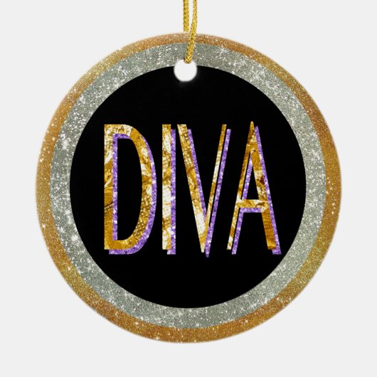 Diva Sparkle Keramisch Ornament (Voorkant)
