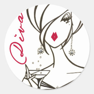 Diva van de Tijd van de partij Gepersonaliseerde Ronde Sticker
