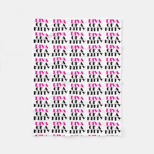 "DIVA van een Kat" Fleece Deken (Voorkant)