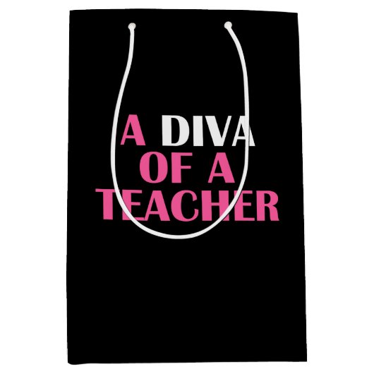 "DIVA VAN EEN TEACHER" MEDIUM CADEAUZAKJE (Voorkant)