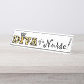 "DIVA" van een verpleegster." Bureau Naambordje (Voorkant)