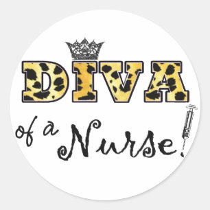 "DIVA van een verpleegster!" Ronde Sticker