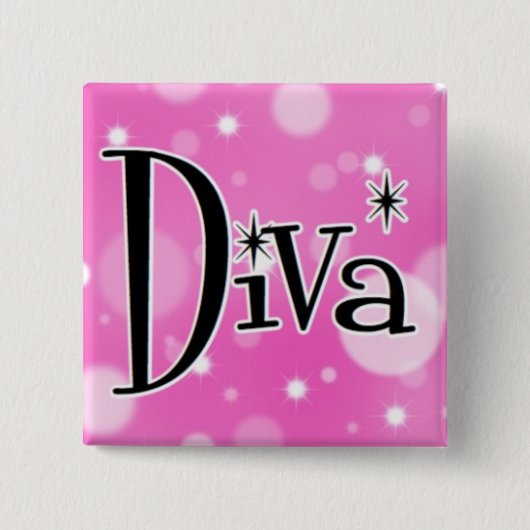 Diva vierkante knop button 5,1 cm (Voorkant)