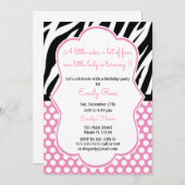 Diva Zebra Rose Girl Anniversaire Invitation (Devant / Derrière)