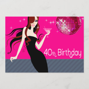 Divalicious Cocktails 40th Birthday Party Kaart