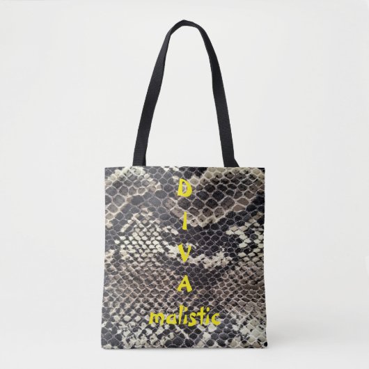 DIVAmalistisch bruine snakeskin-afdrukCanvas tas (Voorkant)