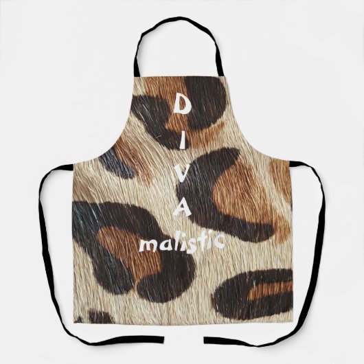 DIVAmalistisch luipaard afdrukken All-over Apron Schort (Voorkant)