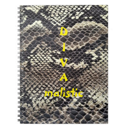 DIVAmalistisch Notitieboek voor donkere snakeskin-