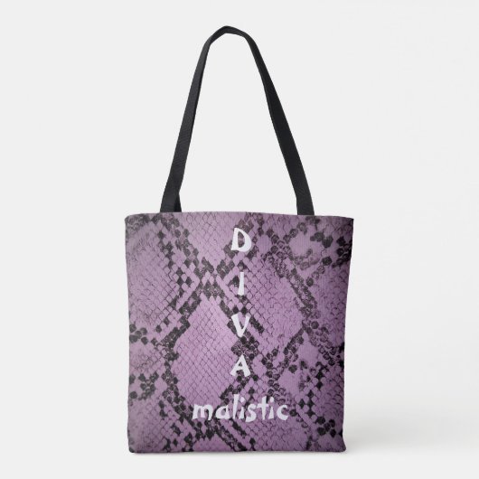 DIVAmalistisch Paarse snakeskin afdrukCanvas tas (Achterkant)