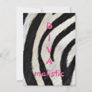 DIVAmalistisch Wenskaart met Zebra-druklaag