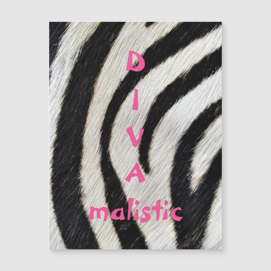 DIVAmalistisch Zebra Afdrukmagneetkaart (Voorkant)