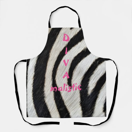 DIVAmalistisch zebra Afdrukpron Schort (Voorkant)