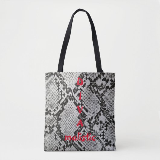 DIVAmalistische snakeskin-afdrukCanvas tas (Voorkant)
