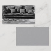 Divan sur le carte de visite de rue noir et blanc (Devant / Derrière)