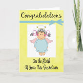 Diva's Gefeliciteerd - Nieuwe kleinzoon Wenskaart Kaart (Voorkant)