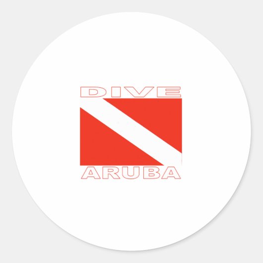 Dive Aruba Ronde Sticker (Voorkant)