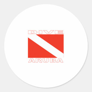 Dive Aruba Ronde Sticker