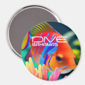 Dive Bahamas - rond Magnet (Recto/Verso)