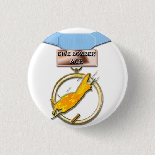 Dive Bomber Ace-medaille Ronde Button 3,2 Cm (Voorkant)