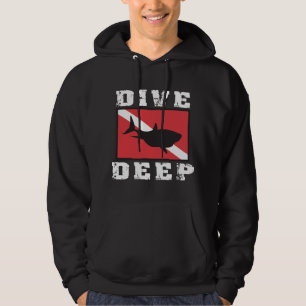 Dive Deep Shark SCUBA Vlag gebogen Sweatshirt