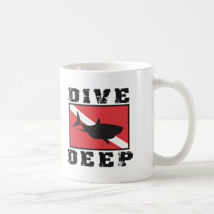 Dive Deep Shark SCUBA Vlag Koffiemok