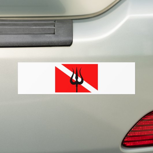 Dive Flag Trident Bumpersticker (Op auto)